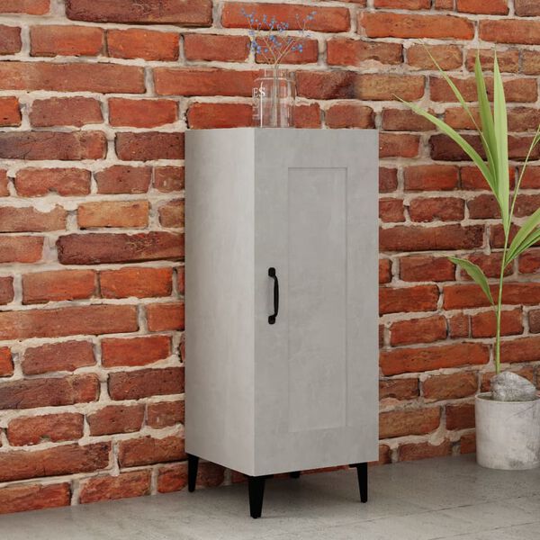 vidaXL Buffet Gris béton 34,5x34x90 cm Bois d'ingénierie