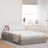 vidaXL Lit de Rangement avec matelas Taupe 120 x 200 cm tissu