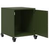 vidaXL Tables de chevet 2 pcs vert olive 36x39x43,5 cm acier