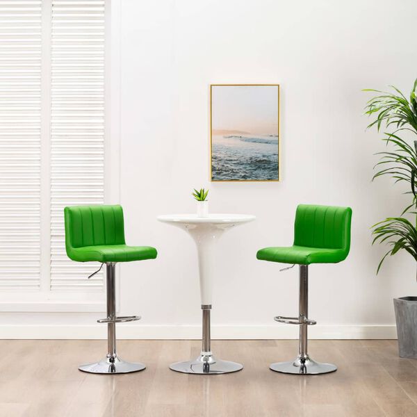 vidaXL Tabourets de bar lot de 2 vert similicuir