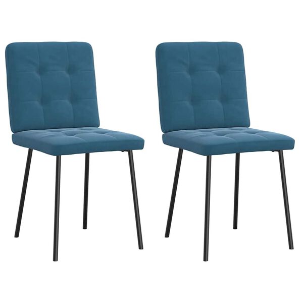 vidaXL Chaises à manger lot de 2 Bleu Velours