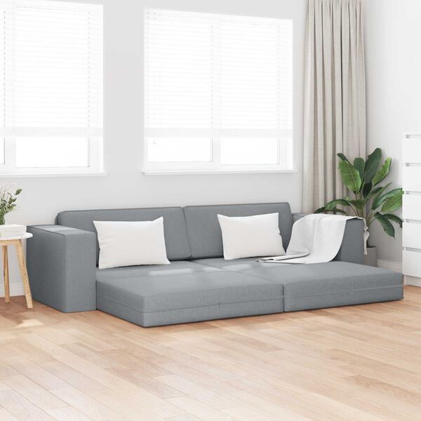 vidaXL Canap&eacute;-Lit 200cm Gris clair tissu