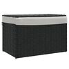 vidaXL Panier &agrave; linge avec couvercle noir 55,5x35x34 cm r&eacute;sine tress&eacute;e