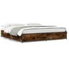 vidaXL Cadre de lit sans matelas chêne fumé 200x200 cm