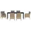 vidaXL Ensemble de salle &agrave; manger pour jardin 7 pcs Beige polyrotin