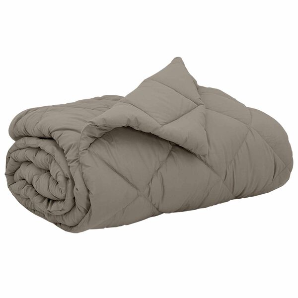 vidaXL Duvet complet toute l'ann&eacute;e Gris clair 200 x 220 cm Microfibre