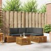 vidaXL Ensemble de canap&eacute;s d'ext&eacute;rieur 5 Pi&egrave;ce Naturel et Anthracite