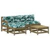 vidaXL Salon de jardin 5 pcs avec coussins bois de pin impr&eacute;gn&eacute;