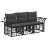 vidaXL Ensemble de canap&eacute;s d'ext&eacute;rieur 3 pcs Noir et Gris fonc&eacute;