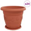 vidaXL Pots de plantes 24 pcs Rouge brique &Oslash; 39 x 32 cm Plastique