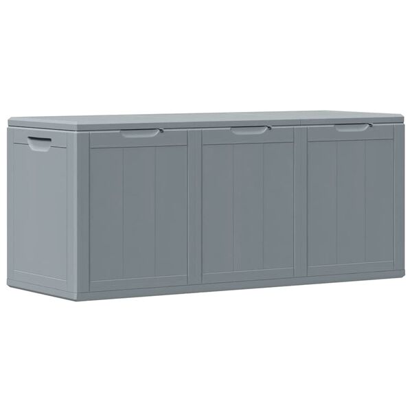 vidaXL Bo&icirc;te de rangement de jardin 270 L Gris PP aspect bois