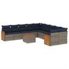 vidaXL Ensemble de canap&eacute; de jardin 11 pcs avec coussins gris r&eacute;sine tress&eacute;e