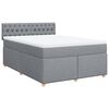 vidaXL Sommier &agrave; lattes de lit avec matelas Gris clair 140x200cm Tissu