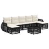vidaXL Ensemble de canap&eacute; de jardin 8 pcs Noir et blanc cr&egrave;me
