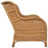 vidaXL Canap&eacute; avec coussin Marron clair Rotin naturel et lin