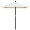 vidaXL Parasol de jardin avec mât en bois sable 198x198x231 cm