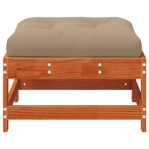 vidaXL Repose-pieds de jardin Pin massif Brun Cir&eacute;