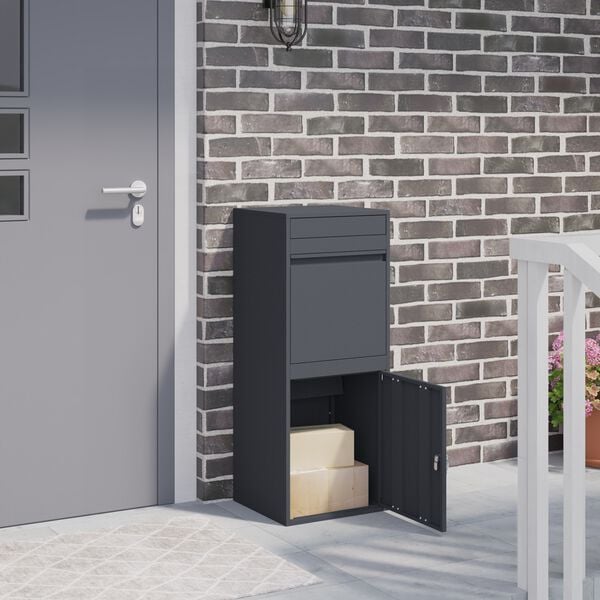 vidaXL Bo&icirc;te de d&eacute;p&ocirc;t de colis Anthracite 41 x 38 x 103 cm Acier