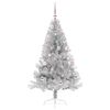 vidaXL Sapin de No&euml;l artificiel pr&eacute;-&eacute;clair&eacute; Argent 150 cm PET