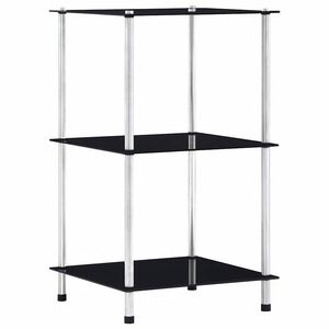 vidaXL &Eacute;tag&egrave;re 3 niveaux Noir 40x40x67 cm Verre tremp&eacute;