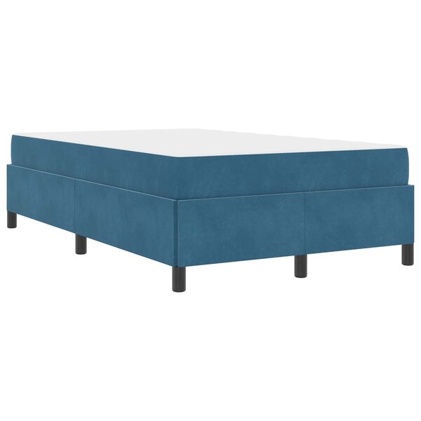 vidaXL Cadre de lit avec matelas Bleu fonc&eacute; 120 x 200 cm tissu
