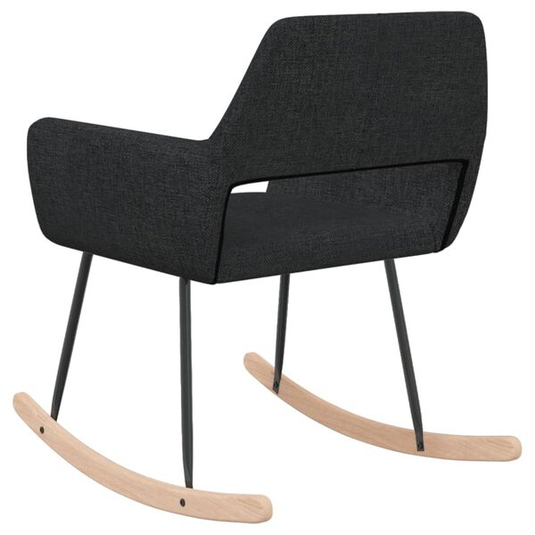 vidaXL Chaise &agrave; bascule Noir Tissu