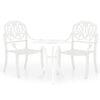 vidaXL Ensemble de bistro 3 pcs Aluminium coul&eacute; Blanc
