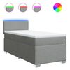 vidaXL Sommier &agrave; lattes de lit avec matelas Gris clair 90x200 cm Tissu