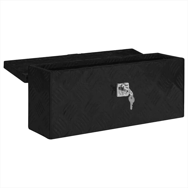 vidaXL Bo&icirc;te de rangement Noir 50x15x20,5 cm Aluminium