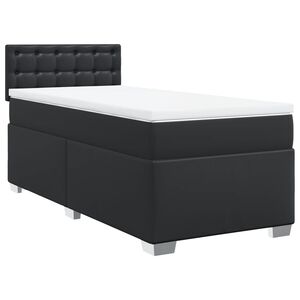vidaXL Sommier &agrave; lattes de lit avec matelas Noir 100x200 cm Similicuir