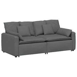 vidaXL Canap&eacute; modulable avec coussins gris fonc&eacute;