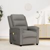 vidaXL Fauteuil de massage gris clair velours