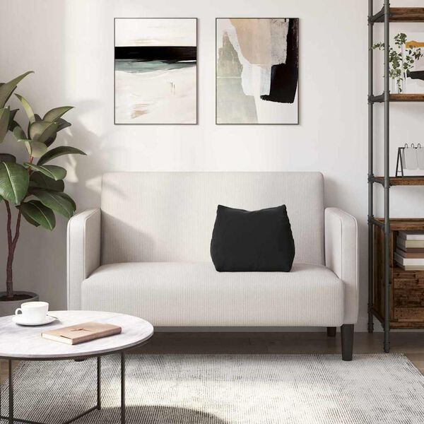 vidaXL Coussin de Dos Noir 45 x 20 x 35 cm Tissu en velours c&ocirc;tel&eacute;