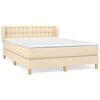 vidaXL Sommier &agrave; lattes de lit avec matelas Cr&egrave;me 140x190 cm Tissu