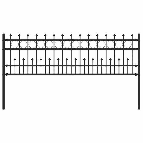 vidaXL Cl&ocirc;ture &agrave; anneau piqu&eacute; Noir 200 x 130 cm Acier enduit de poudre