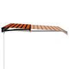 vidaXL Auvent manuel r&eacute;tractable avec LED 300x250 cm Orange et marron