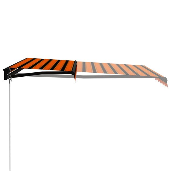 vidaXL Auvent manuel r&eacute;tractable avec LED 300x250 cm Orange et marron