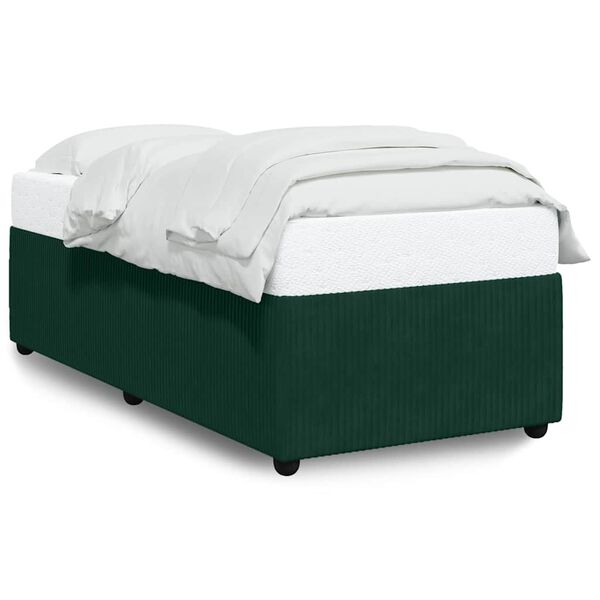 vidaXL Cadre de lit sans matelas vert fonc&eacute; 80x200 cm velours