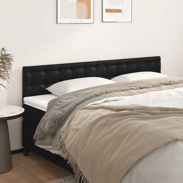 vidaXL T&ecirc;tes de lit 2 pcs noir 100x5x78/88 cm similicuir