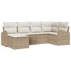 vidaXL Ensemble de canap&eacute; de jardin 6 pc Beige polyrotin