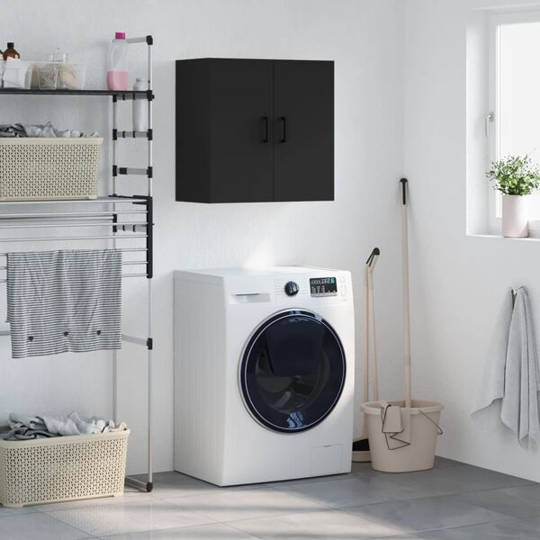 vidaXL Armoire murale noir 60x31x60 cm bois d'ing&eacute;nierie