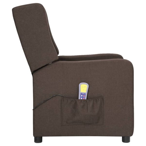 vidaXL Fauteuil de massage Marron Tissu