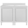 vidaXL Table de travail commerciale avec armoire 120x60x96 cm Inox