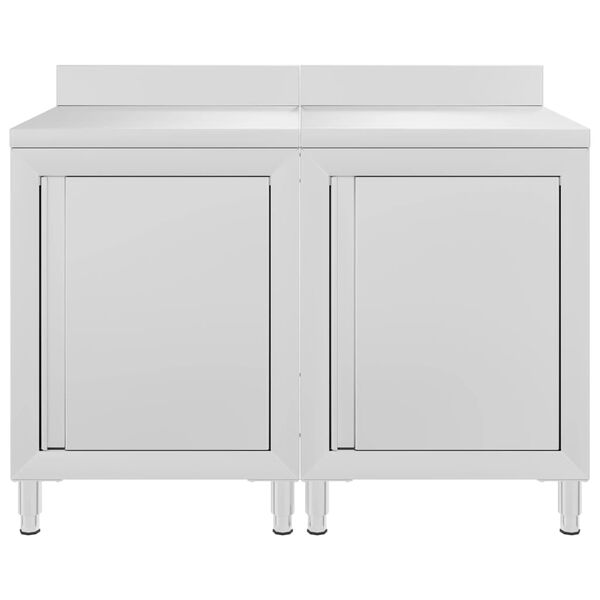 vidaXL Table de travail commerciale avec armoire 120x60x96 cm Inox