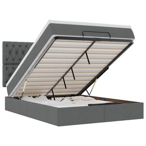 VidaXL Cadre de lit ottoman avec matelas gris fonc&eacute; 140x200 cm tissu
