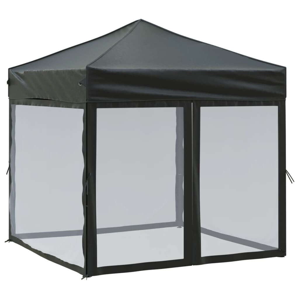 Tente De Fête VidaXL - Dimensions 8x4 M, Hauteur 2,62 M - 12 Parois Latérales Anthracite - En Polyéthylène - Pour événements Extérieurs (jusqu'à 20 Personnes) - 7