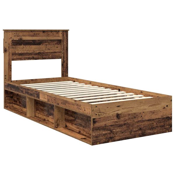vidaXL Cadre de lit Bois ancien 75 x 190 cm Bois de pin massif