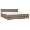 vidaXL Sommier &agrave; lattes de lit avec matelas LED Taupe 180x200 cm Tissu