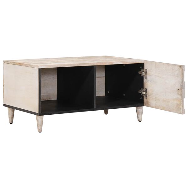 vidaXL Table basse Blanc 80 x 50 x 40 cm Bois de mangue massif