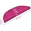 vidaXL Tapis d'escalier 15 pi&egrave;ces 56 x 17 x 3 cm Rose Demi-rond